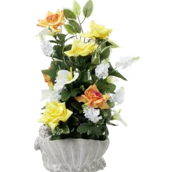 Coquillage en ciment statuette ange fleur artificielle orange et blanc < Gifi Clearance
