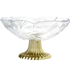 Corbeille à fruit plastique pied doré Ø24xH13cm < Gifi Outlet
