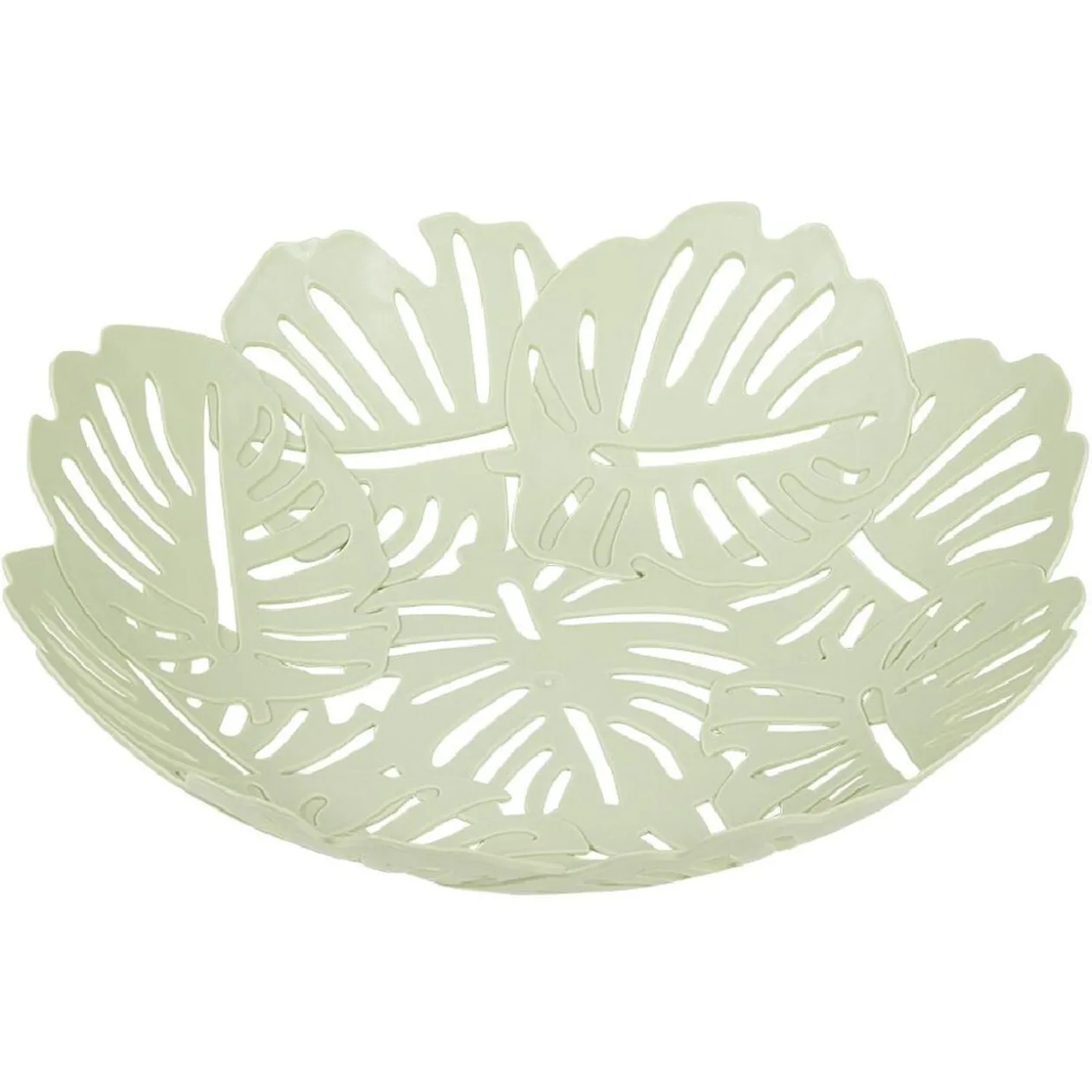 Corbeille à fruits design feuilles vert rose ou beige