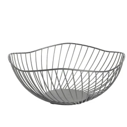 Corbeille à fruits design filaire métal noir Ø25xH12cm
