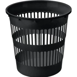 Corbeille à papier ajourée noire 12L