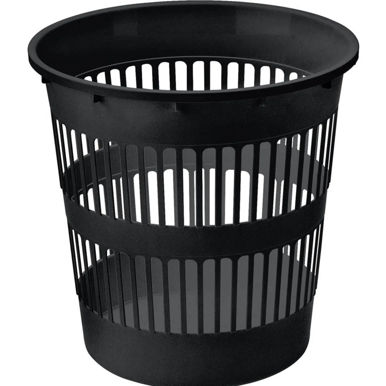Corbeille à papier ajourée noire 12L