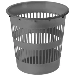 Corbeille à papier en plastique gris 12L < Gifi Best