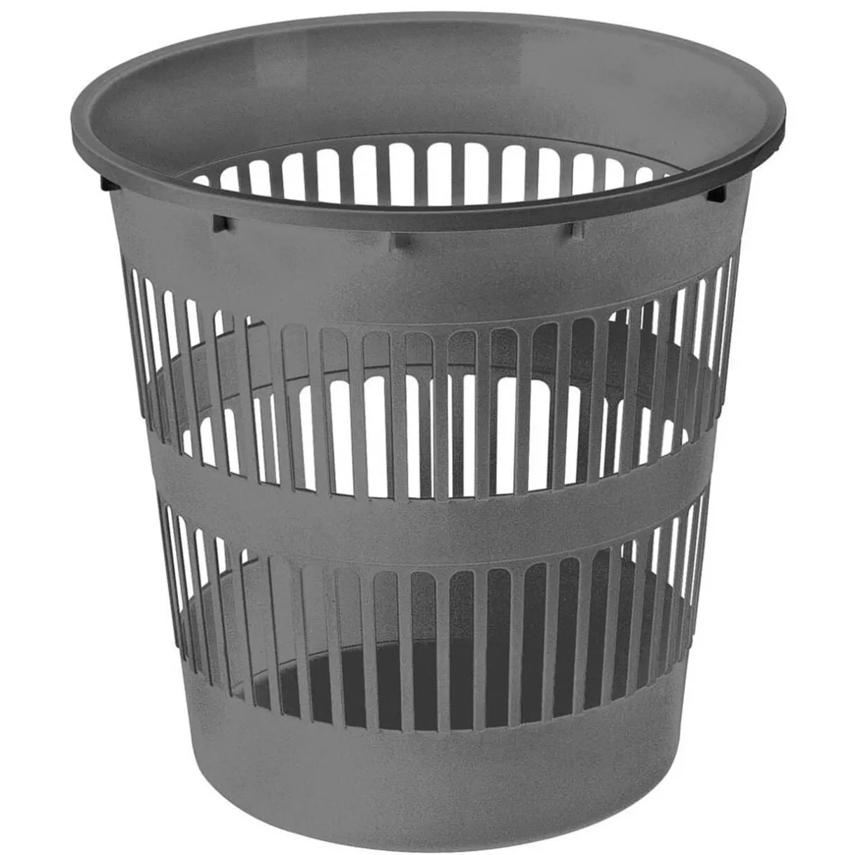 Corbeille à papier en plastique gris 12L < Gifi Best