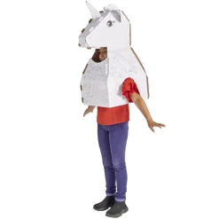 Costume en carton forme animal à colorier avec 6 feutres (2 modèles licorne ou dinosaure) < Gifi