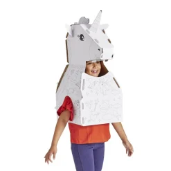 Costume en carton forme animal à colorier avec 6 feutres (2 modèles licorne ou dinosaure) < Gifi