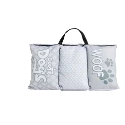 Couchage nomad chien gris et blanc 92x62xH8cm