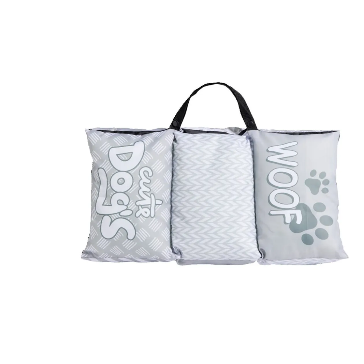 Couchage nomad chien gris et blanc 92x62xH8cm
