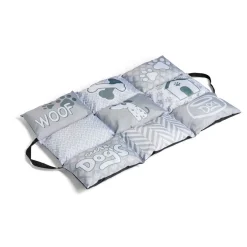 Couchage nomad chien gris et blanc 92x62xH8cm