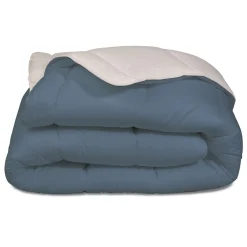 Couette légère 2 personnes bicolore bleu et beige 220x240cm < Gifi Online