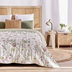 Couette 2 personnes 240x220cm imprimé motif floral (4 modèles)