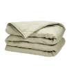 Couette 2 personnes 240x220cm tempérée microfibre lavée toucher doux uni vert kaki