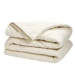 Couette 2 personnes 240x220cm tempérée microfibre lavée toucher doux uni beige
