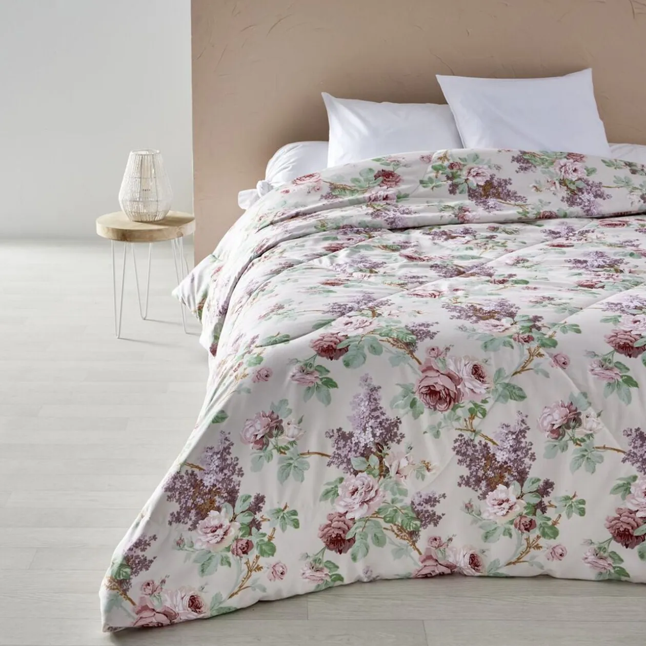 Couette 1 personne 140x200cm avec motif imprimé fleurs