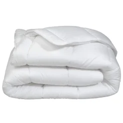 Couette 1 place blanche chaude anti acariens 450 g/m² 140x200 cm