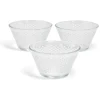 Coupe à dessert verre écaille relief transparent x3