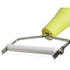 Coupe fromage fil acier inoxydable rouleau plastique blanc