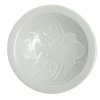 Coupelle creuse faïence unie verte avec motif en relief Ø14xH4cm