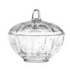 Coupelle en verre avec couvercle motif floral Ø12xH12cm