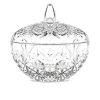 Coupelle en verre avec couvercle motif diamant Ø12xH12cm