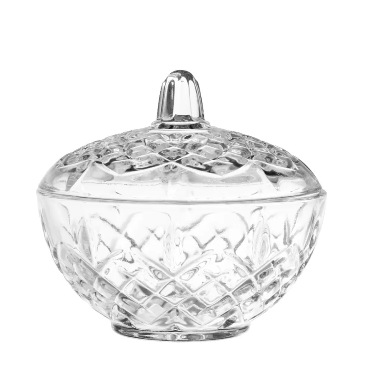 Coupelle en verre avec couvercle motif losange Ø12xH12cm < Gifi New