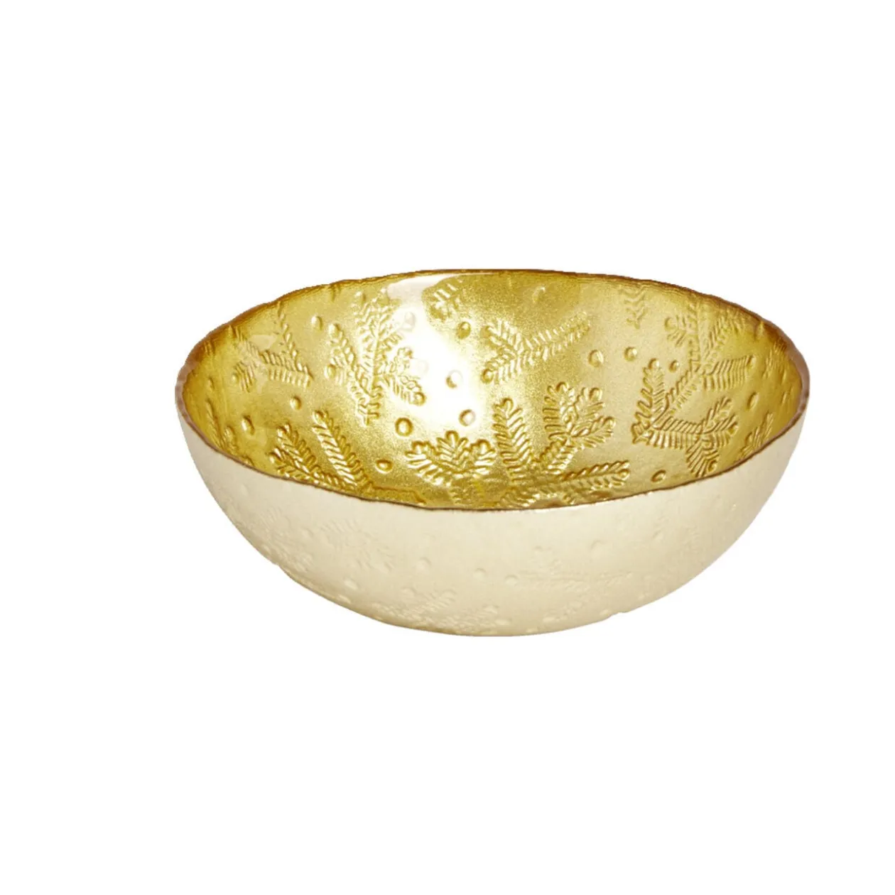 Coupelle en verre 200ml motif branches de sapin Ø12xH4,5cm - 3 coloris