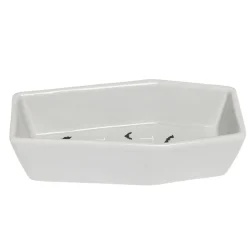 Coupelle Halloween forme cercueil dolomite blanc 9,5x17,5cm