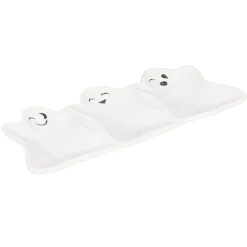 Coupelle Halloween forme fantôme dolomite blanc 10x23,5cm