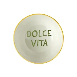 Coupelle porcelaine "Dolce Vita" blanche et verte 320ml Ø11,5cm