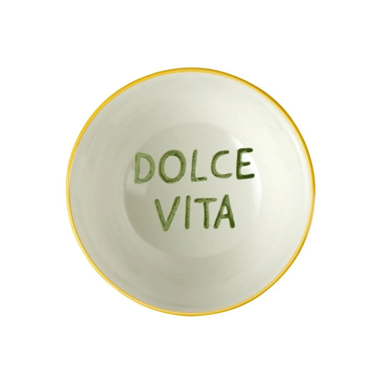 Coupelle porcelaine "Dolce Vita" blanche et verte 320ml Ø11,5cm