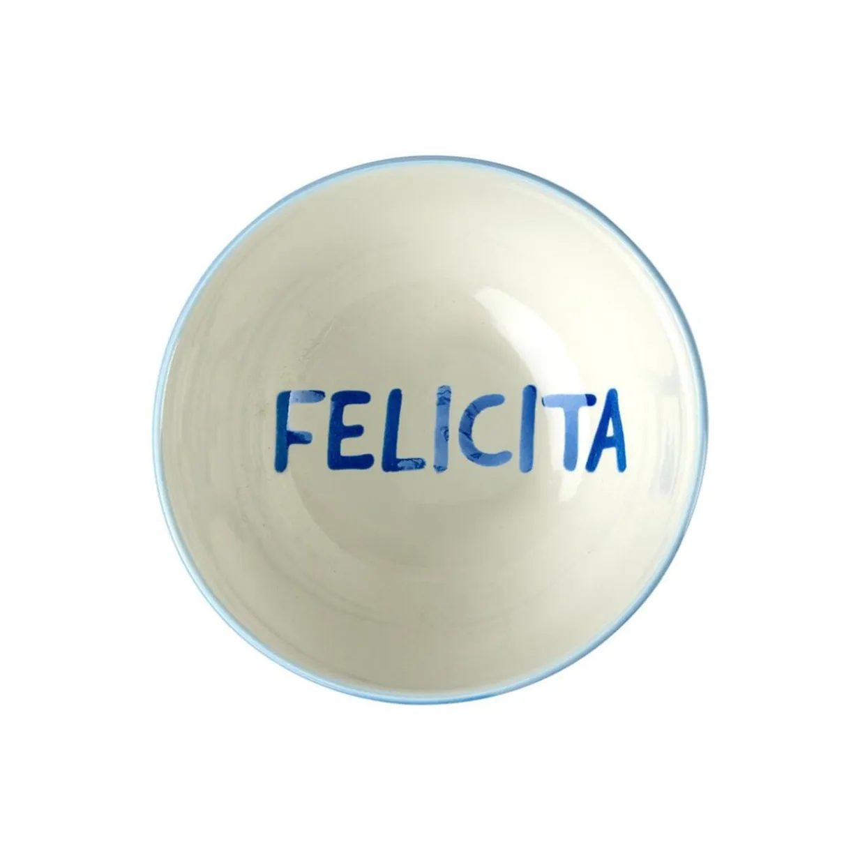Coupelle porcelaine "Felicita" blanche et bleue Ø11,5cm < Gifi Outlet