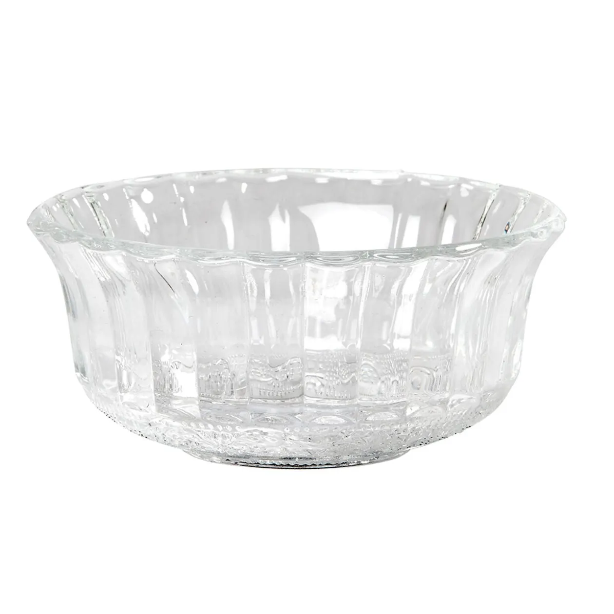 Coupelle transparente en verre ciselé