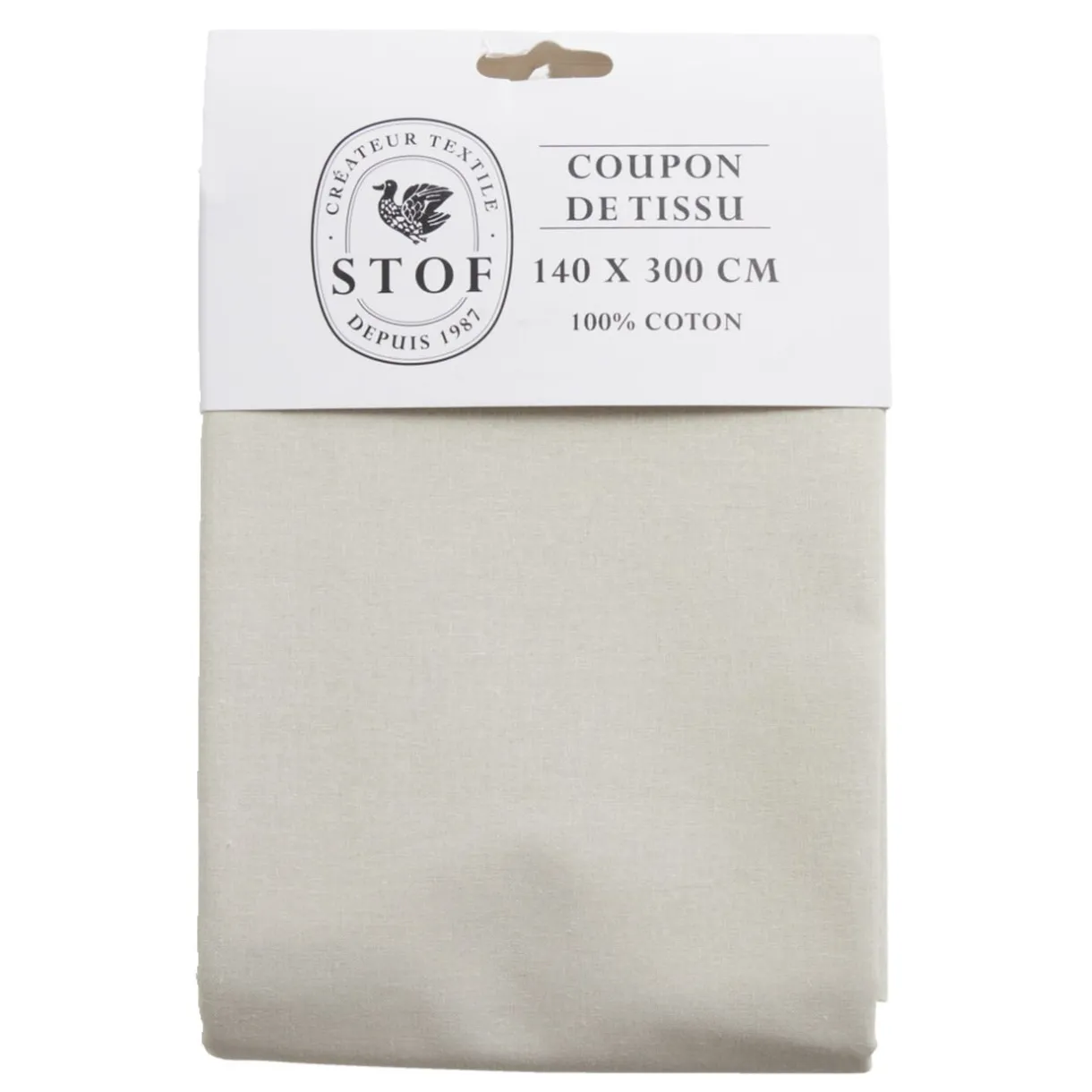 Coupon tissu coton 140x300cm beige < Gifi Discount