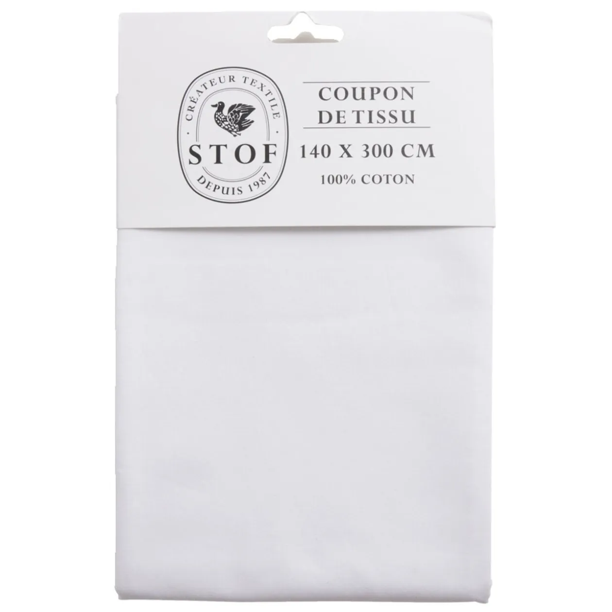 Coupon tissu coton 140x300cm blanc
