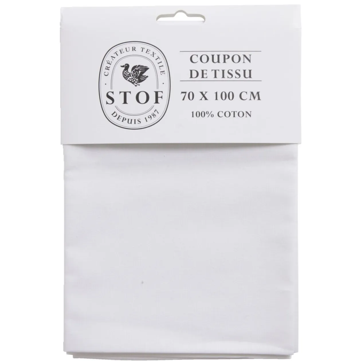 Coupon tissu coton 70x100cm blanc
