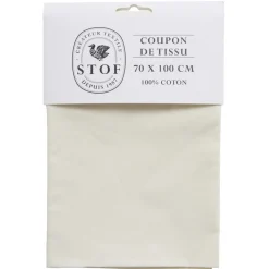 Coupon tissu coton 70x100cm blanc écru