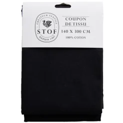 Coupon tissu coton 140x300cm noir
