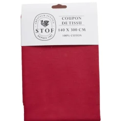 Coupon tissu coton 140x300cm rouge cerise