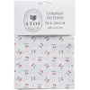 Coupon tissu imprimé Blossom 70x100cm coton blanc et rouge