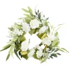 Couronne artificielle roses et marguerites blanches Ø27xH5,5cm < Gifi Discount
