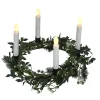 Couronne centre de table eucalyptus artificiel avec chandelle LED x4