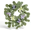 Couronne déco printemps eucalyptus artificiel et papillons Ø45cm