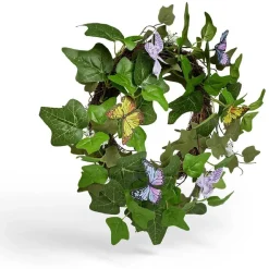 Couronne déco printemps lierre artificiel et papillons Ø45cm < Gifi Best