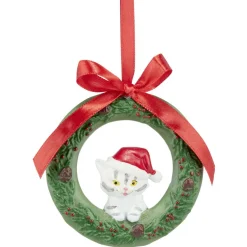 Couronne de Noël avec animal à suspendre Ø7cm (2 modèles) < Gifi Outlet