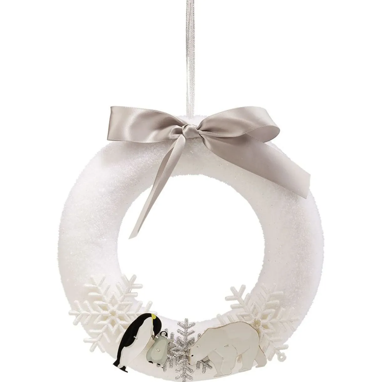 Couronne de Noël boréal à suspendre pingouin ours flocon Ø25cm < Gifi Hot