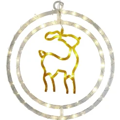 Couronne de Noël lumineuse 74LED sapin ou renne Ø36cm (2 modèles)