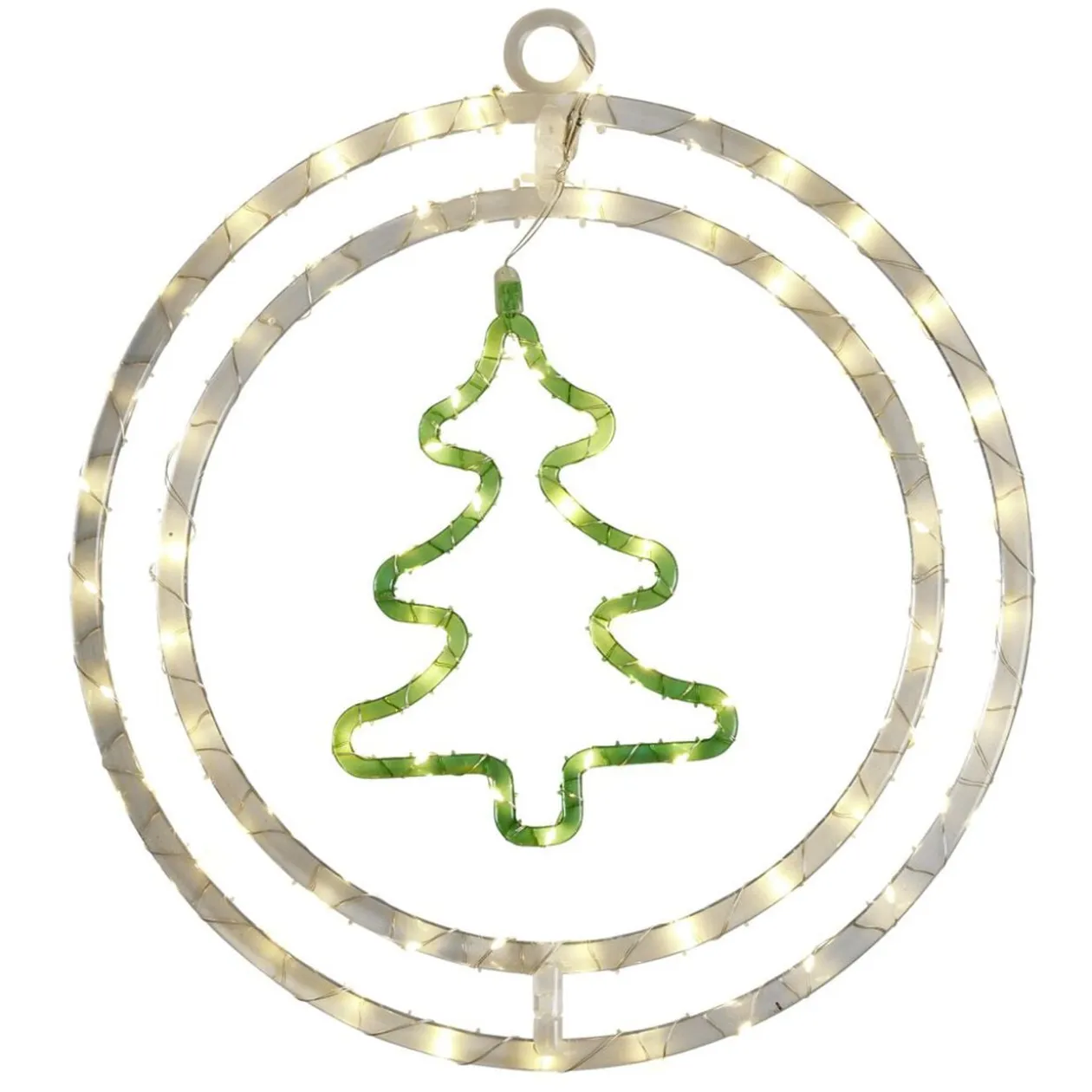 Couronne de Noël lumineuse 74LED sapin ou renne Ø36cm (2 modèles)