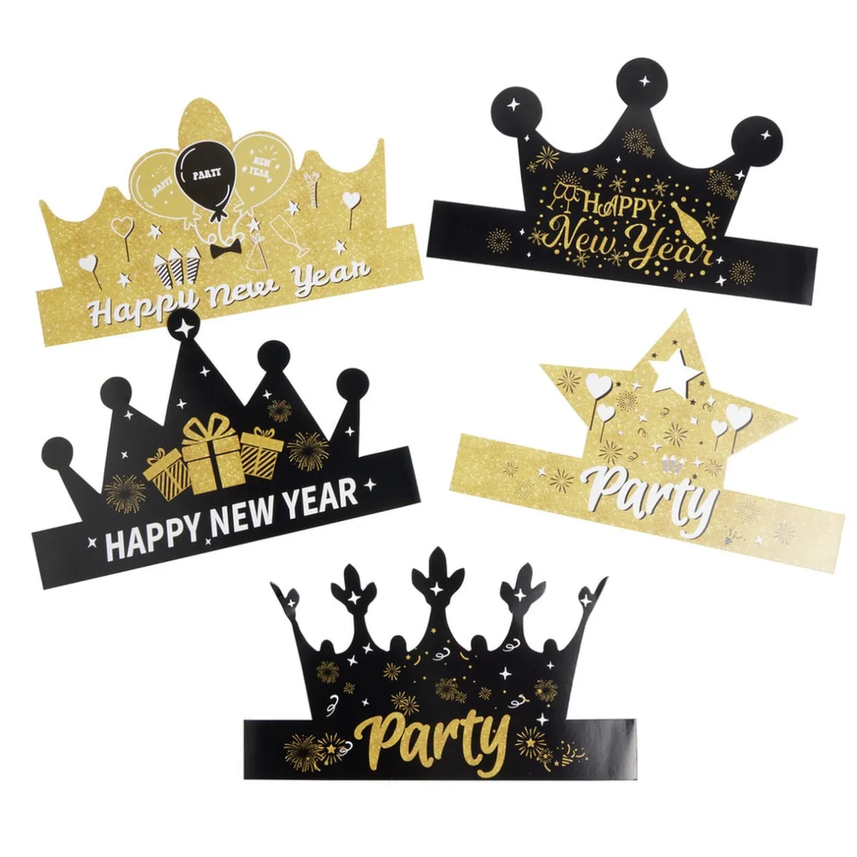 Couronne en papier Happy New Year 5 pièces L25xH20cm < Gifi Online