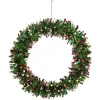 Couronne Noël artificielle vert/doré ou vert/rouge Ø30cm