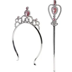 Couronne princesse et baguette magique gris argenté et bleu < Gifi Discount